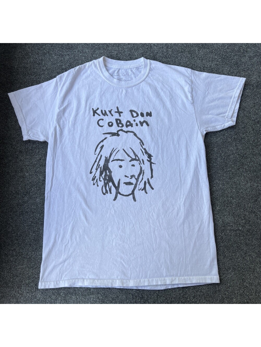 Kurt Cobain Tee Shirt Face Drawing Sketch Mens M